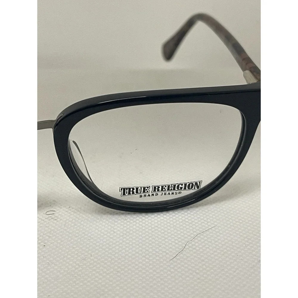 TRUE RELIGION EYEGLASSES FRAME T023 BLK BLACK BURGUNDY MARBLE 54/18/140 202‎